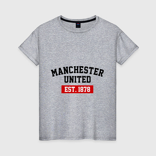 Женская футболка FC Manchester United Est. 1878 / Меланж – фото 1