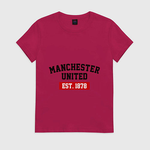 Женская футболка FC Manchester United Est. 1878 / Маджента – фото 1