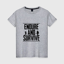 Футболка хлопковая женская Endure & Survive, цвет: меланж