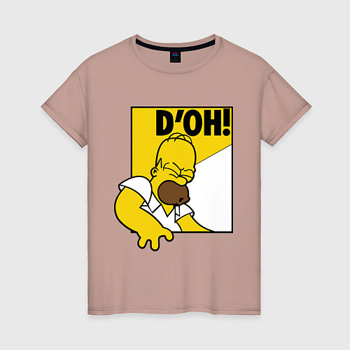 Женская футболка Homer D'OH! / Пыльно-розовый – фото 1