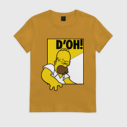 Футболка хлопковая женская Homer D'OH!, цвет: горчичный