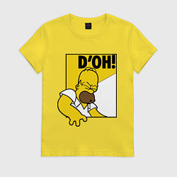 Футболка хлопковая женская Homer D'OH!, цвет: желтый