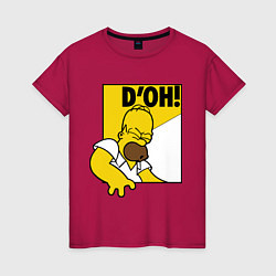 Футболка хлопковая женская Homer D'OH!, цвет: маджента