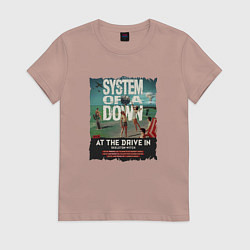Футболка хлопковая женская System of a Down, цвет: пыльно-розовый