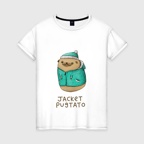 Женская футболка Jacket Pugtato / Белый – фото 1