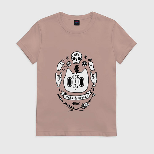 Женская футболка Cats Metal / Пыльно-розовый – фото 1
