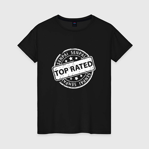 Женская футболка Senpai - Top Rated / Черный – фото 1