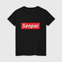 Футболка хлопковая женская Senpai Supreme, цвет: черный