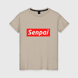 Футболка хлопковая женская Senpai Supreme, цвет: миндальный