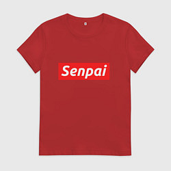 Футболка хлопковая женская Senpai Supreme, цвет: красный
