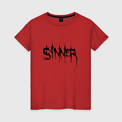 Футболка хлопковая женская Real Sinner, цвет: красный
