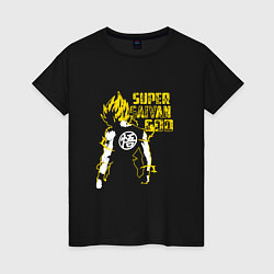 Футболка хлопковая женская Super Saiyan God: Yellow, цвет: черный