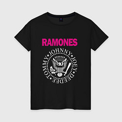 Футболка хлопковая женская Ramones Boyband, цвет: черный