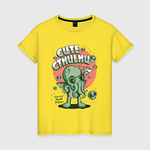 Женская футболка Cute Cthulhu / Желтый – фото 1