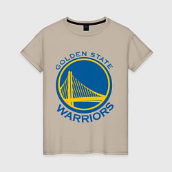 Футболка хлопковая женская Golden state Warriors, цвет: миндальный