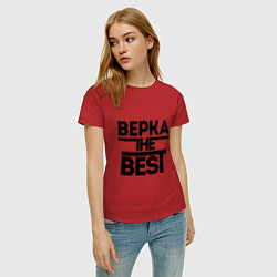 Футболка хлопковая женская Верка the best, цвет: красный — фото 2