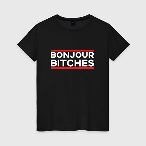 Женская футболка BONJOUR BITCHES / Черный – фото 1