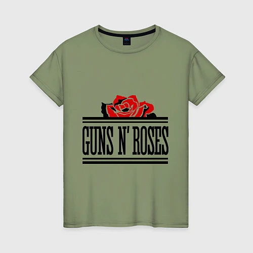 Женская футболка Guns n Roses: rose / Авокадо – фото 1