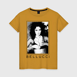 Футболка хлопковая женская Monica Bellucci: Black, цвет: горчичный