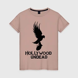 Футболка хлопковая женская Hollywood Undead, цвет: пыльно-розовый