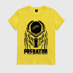 Футболка хлопковая женская Predator Mask, цвет: желтый