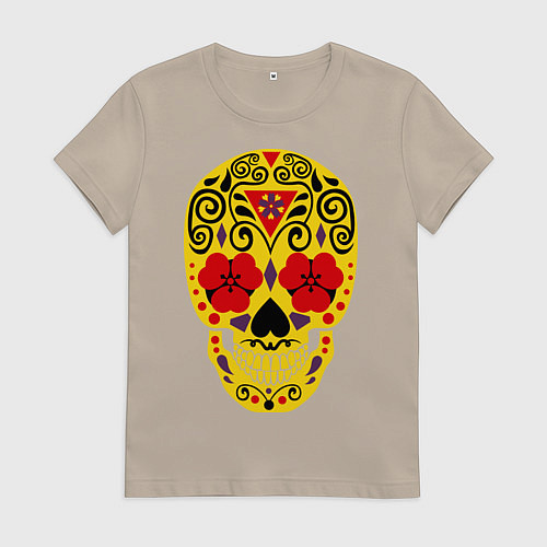 Женская футболка Flower Skull / Миндальный – фото 1