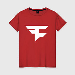 Футболка хлопковая женская FAZE Symbol, цвет: красный
