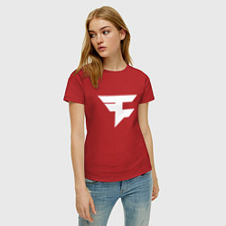 Футболка хлопковая женская FAZE Symbol, цвет: красный — фото 2