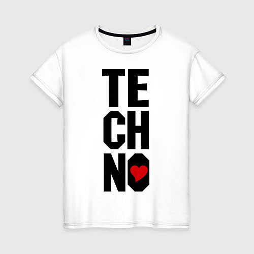 Женская футболка Techno / Белый – фото 1
