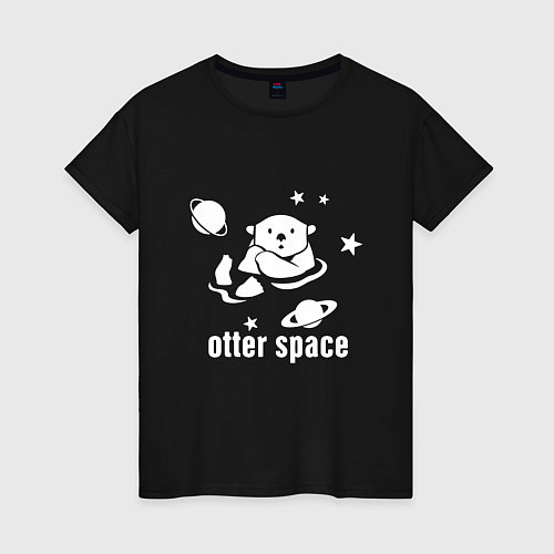 Женская футболка Otter Space / Черный – фото 1