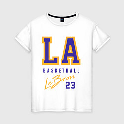Футболка хлопковая женская Lebron 23: Los Angeles, цвет: белый