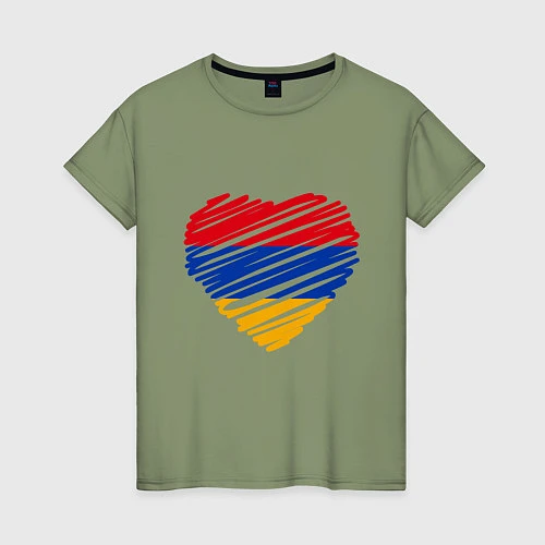 Женская футболка Сердце Армении / Авокадо – фото 1