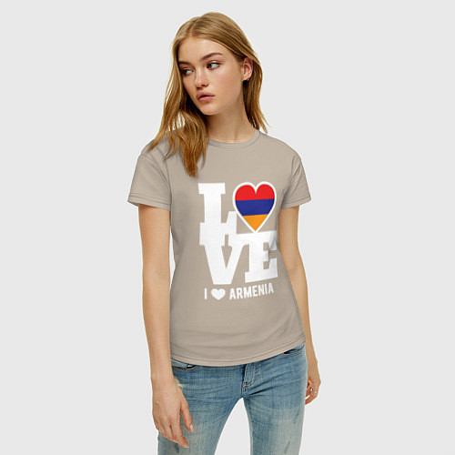 Женская футболка Love Armenia / Миндальный – фото 3