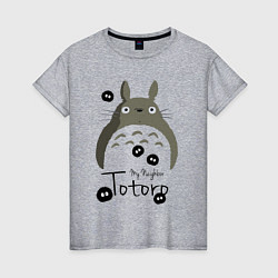 Футболка хлопковая женская My Neighbor Totoro, цвет: меланж