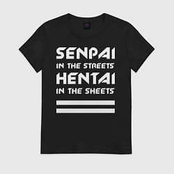 Футболка хлопковая женская Hentai in the sheets, цвет: черный