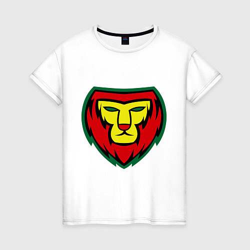 Женская футболка Lion red yellow green / Белый – фото 1