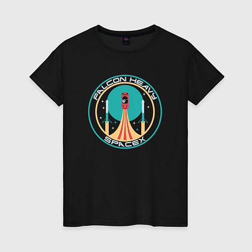 Женская футболка Falcon Heavy: SpaceX / Черный – фото 1
