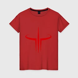 Футболка хлопковая женская Quake logo, цвет: красный