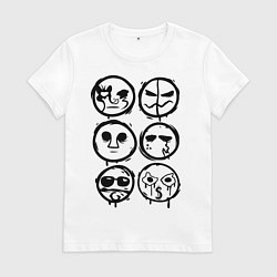 Футболка хлопковая женская HU Masks, цвет: белый