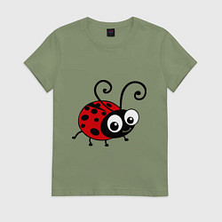 Футболка хлопковая женская Божья коровка, цвет: авокадо