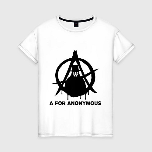 Женская футболка A for Anonymous / Белый – фото 1