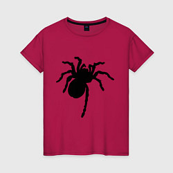 Футболка хлопковая женская Черный паук, цвет: маджента