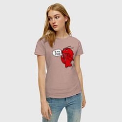 Футболка хлопковая женская Рак: я на мид, цвет: пыльно-розовый — фото 2