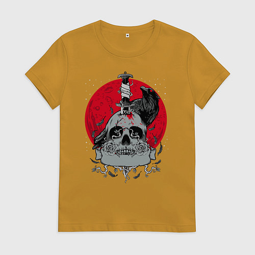 Женская футболка Ворон / Горчичный – фото 1