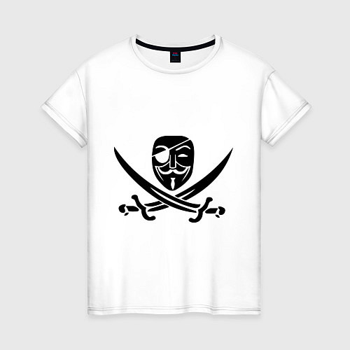 Женская футболка Анонимус-пират / Белый – фото 1