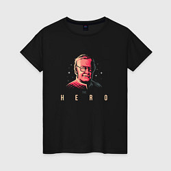 Футболка хлопковая женская Stan Lee The Hero, цвет: черный