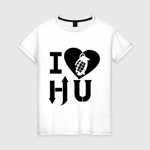 Женская футболка I love HU / Белый – фото 1