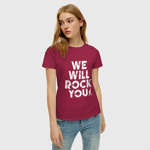 Женская футболка We Wil Rock You / Маджента – фото 3