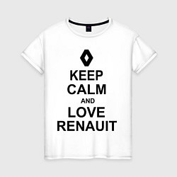 Футболка хлопковая женская Keep Calm & Love Renauit, цвет: белый