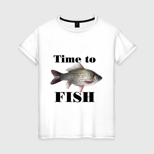 Женская футболка Time to fish / Белый – фото 1